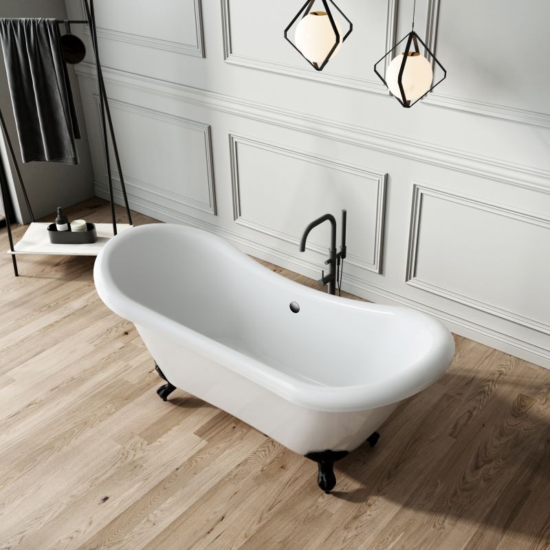 Exemple de baignoire rétro sur pieds